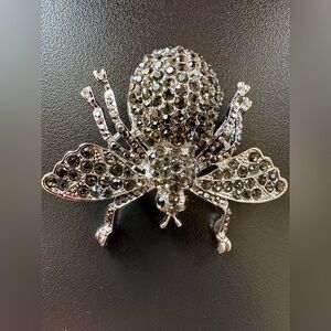 Insect Bee Silver Tone Brooch